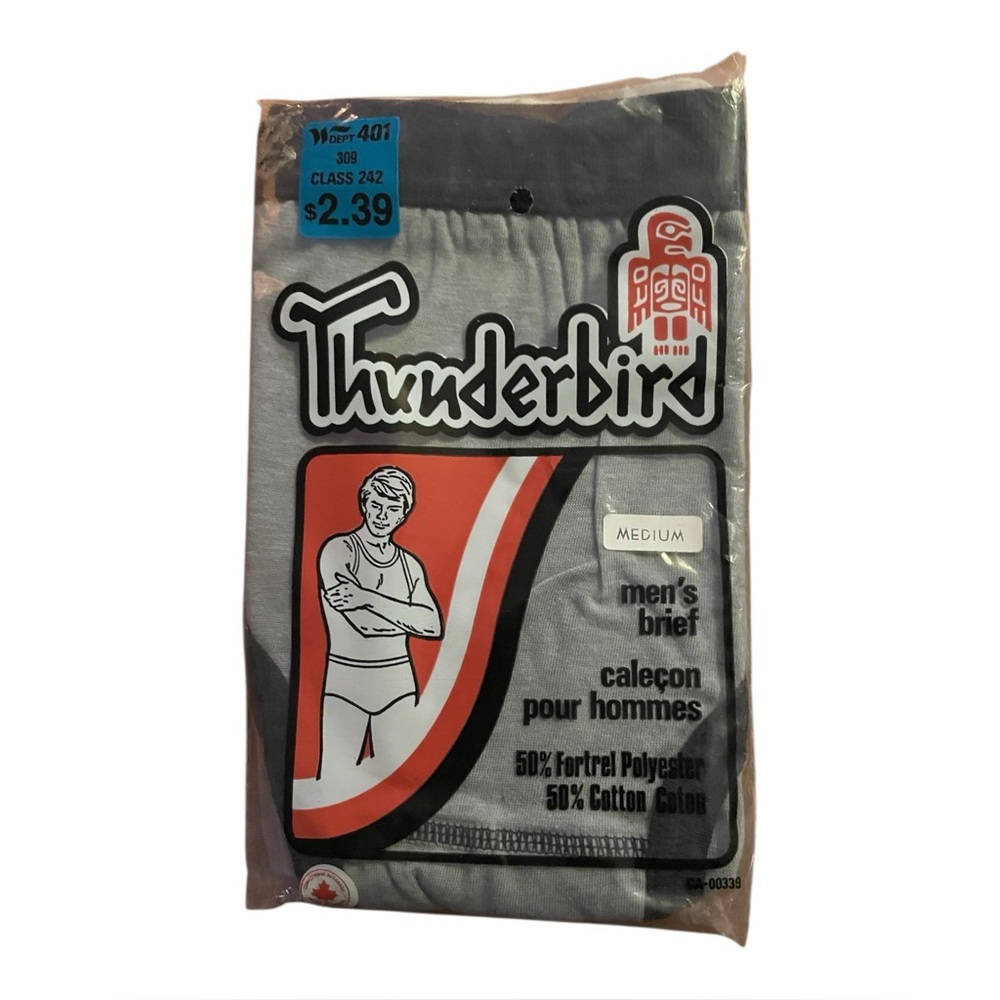 New Men's Vintage Deadstock Thunderbird Briefs Size Medium Blue Steel